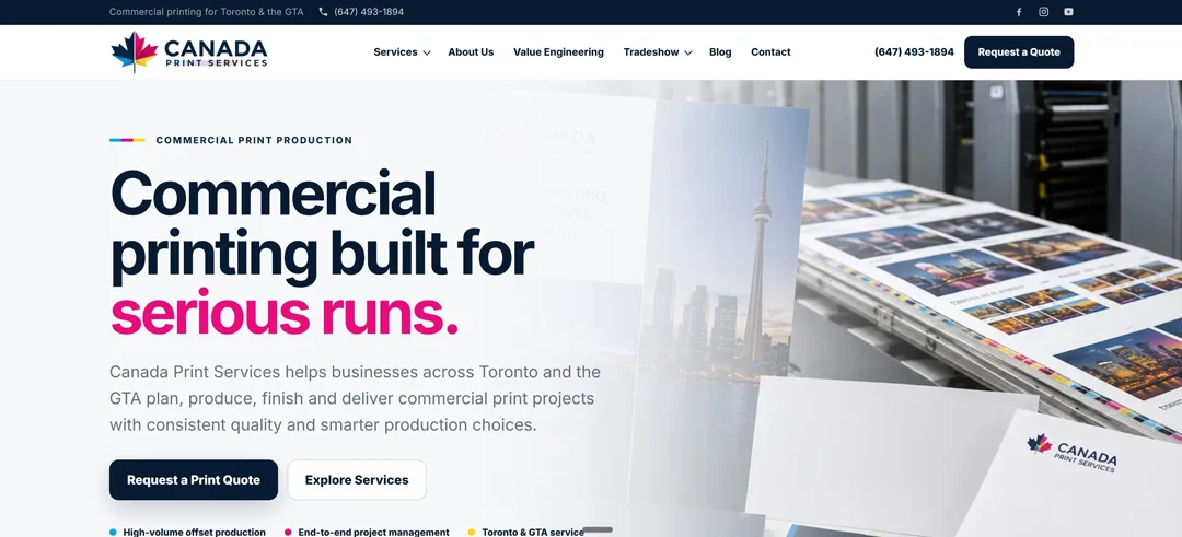 Canada Print Services website