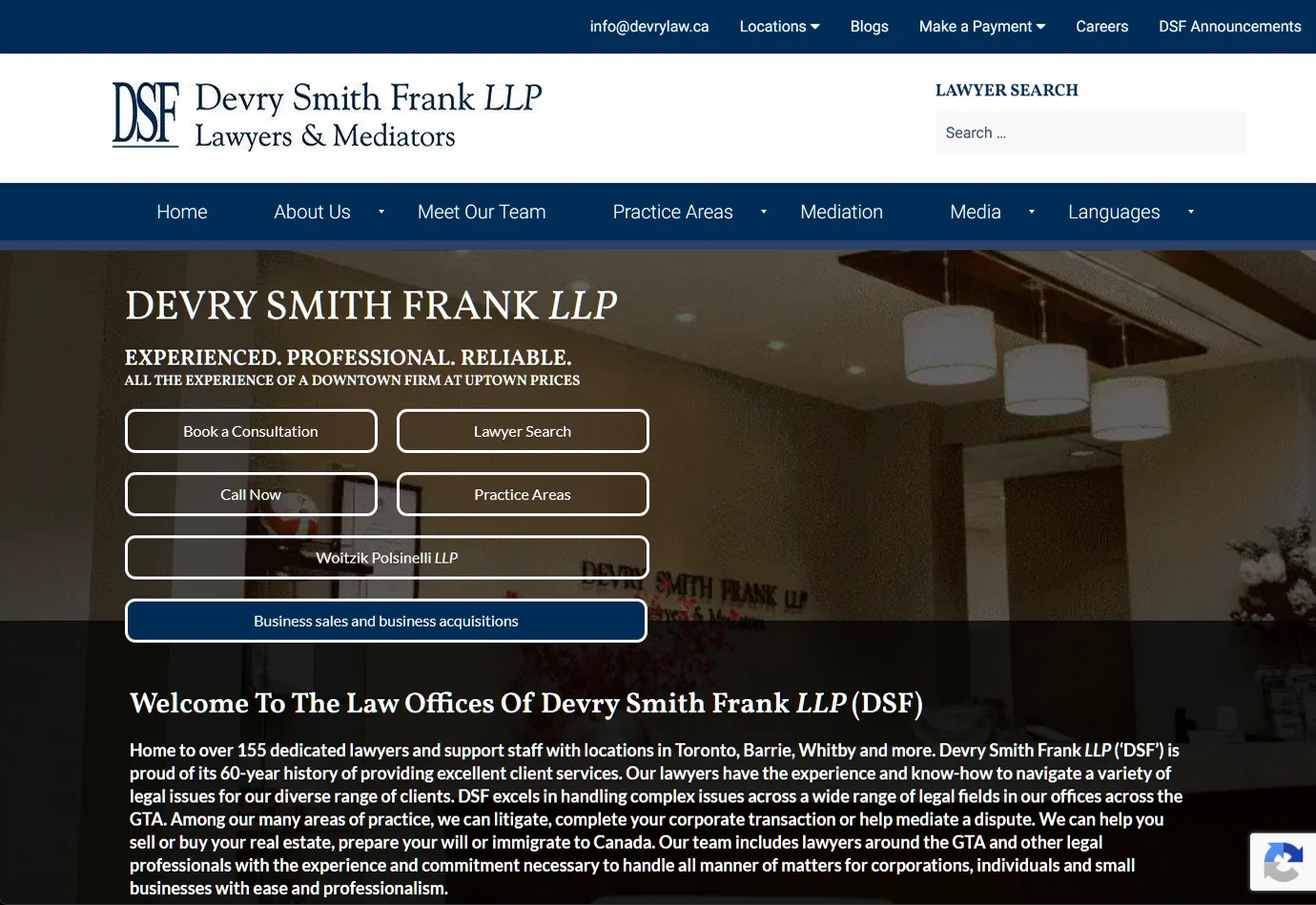 Devry Smith Frank LLP website