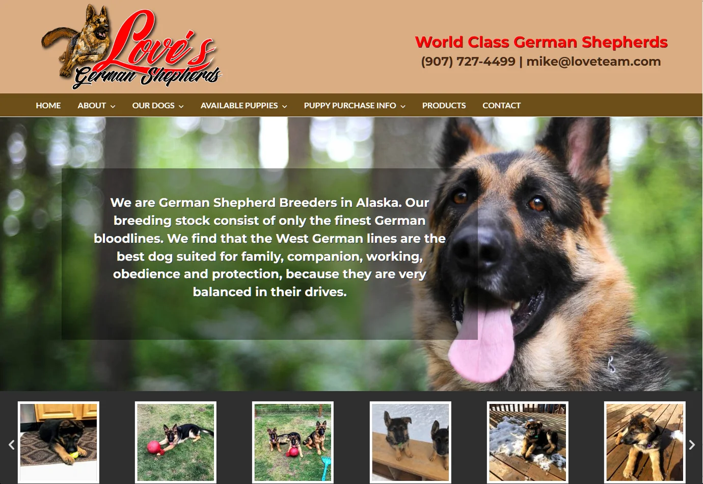 Love's German Shepherds website