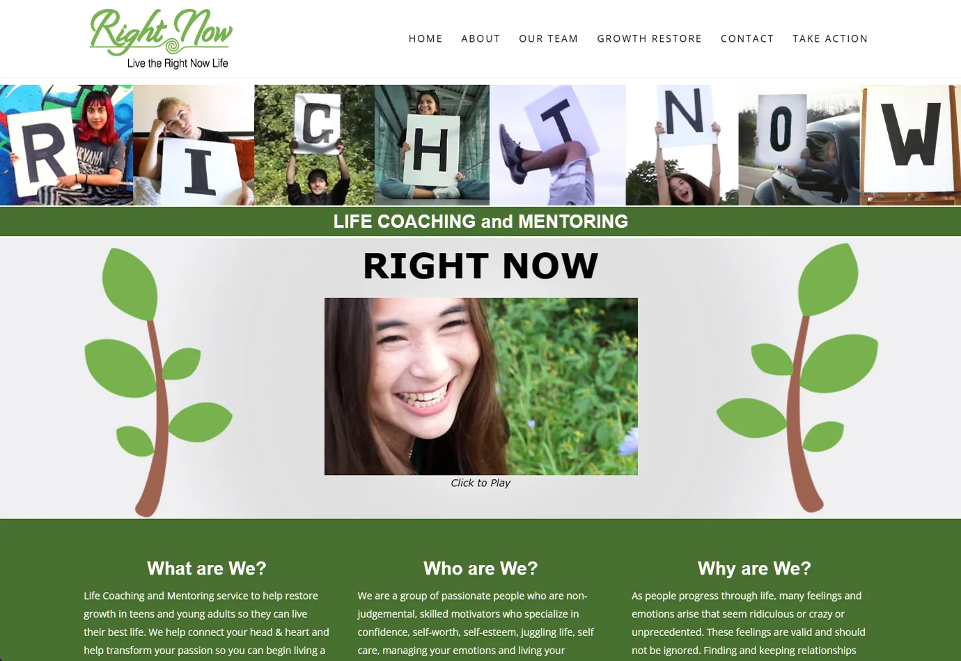 Right Now website